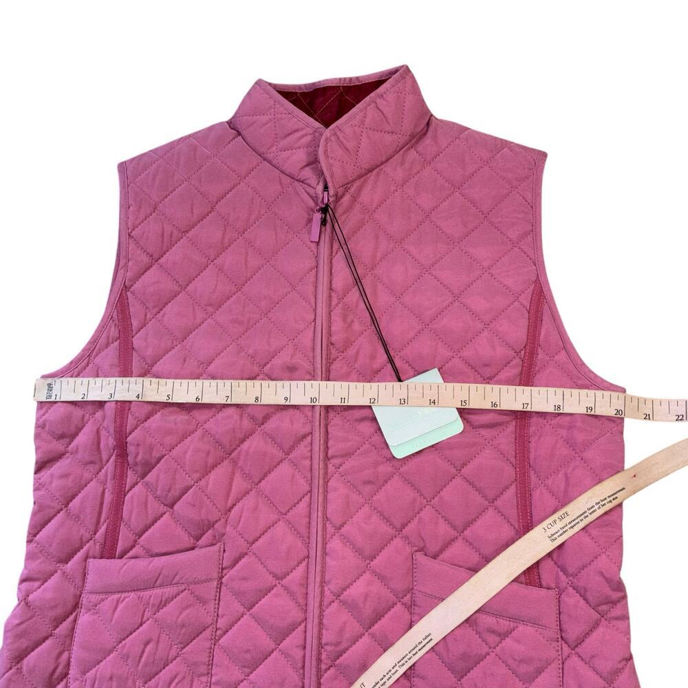 NWT Van Heusen Rose Pink Quilted Vest Women’s S Autumn Old Money Classic Casual - Picture 9 of 10